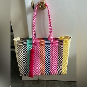 Cabo Woven Beach Bag with tassel